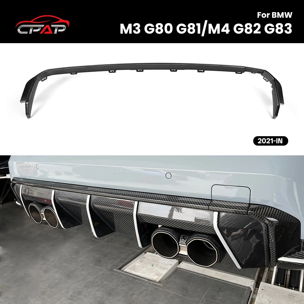 

Real Dry Carbon Fiber Rear Outer Diffuser Strip Rear Bumper Lip Trim For BMW M3 G80 G81 M4 G82 G83 OEM Style 2021-IN 3Pcs/Set