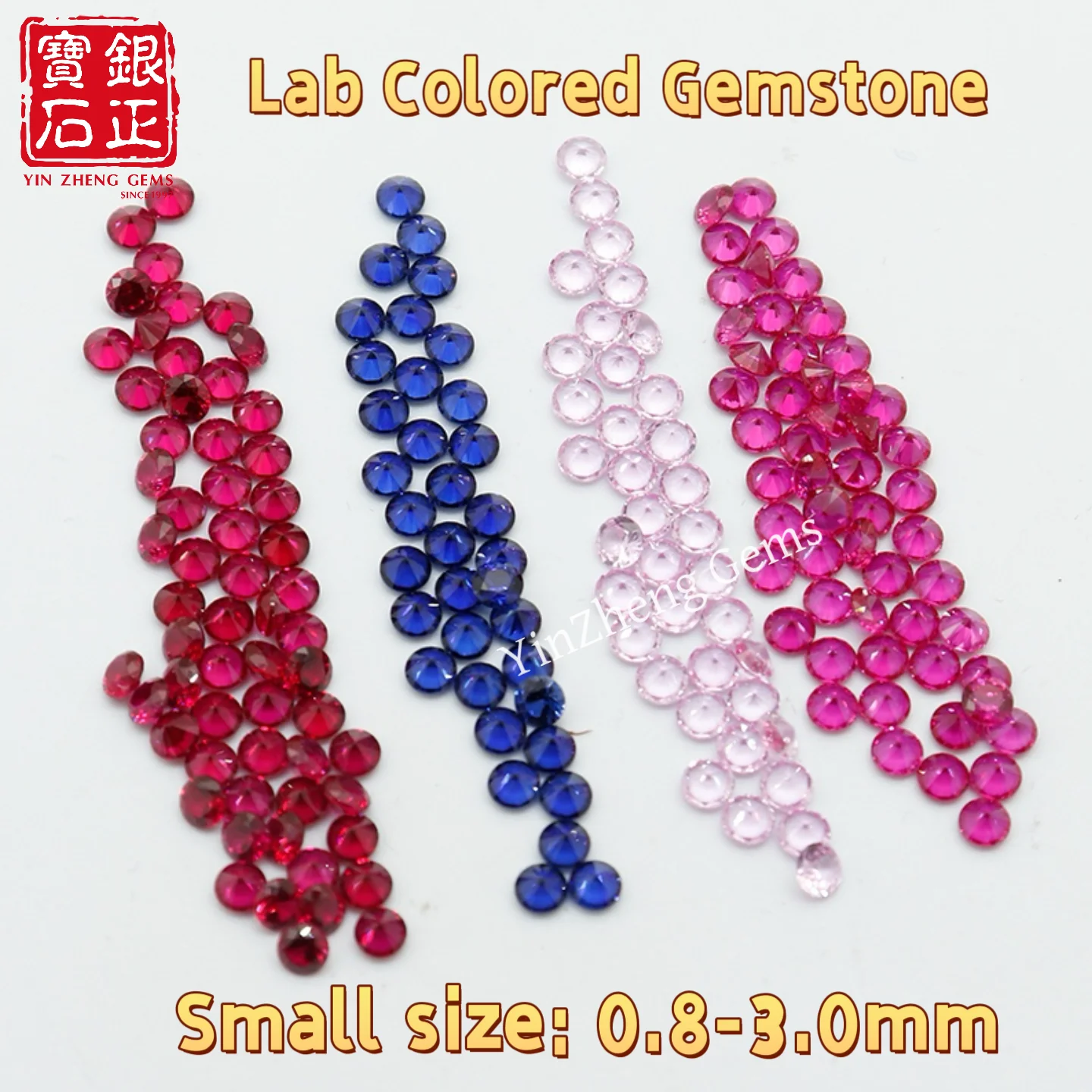 

YinZheng Lab Sapphire Lab Pigeon Blood Ruby Lab Pink Sappphire Round 0.8-3.0mm 100Pcs/Pack Loose Stone For Making Jewelry