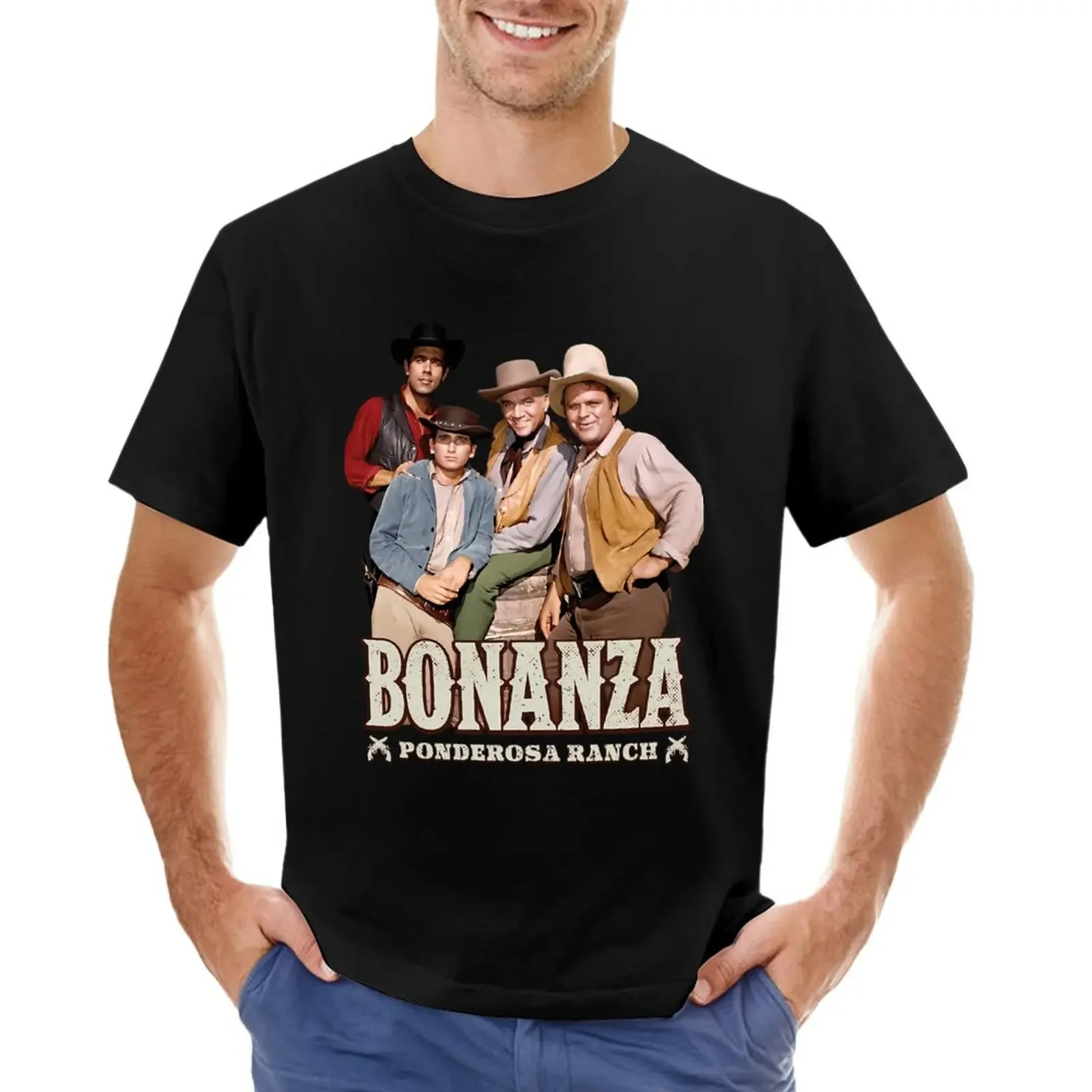 BONANZA / PONDEROSA RANCH T-shirt shirts graphic tees sports fans animal prinfor boys black t shirts for men