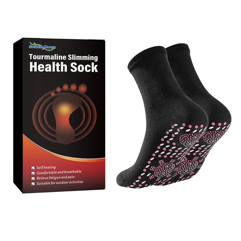 1/2 Pair Winter Warm Self Heated Massage Socks Non-slip Therapy Massage Socks Comfortable Arch Support for Camping Hiking Skiing