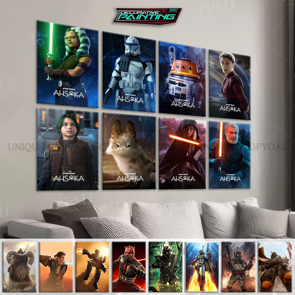 

Star Wars Ahsoka Frameless Posters Artwork Canvas HD Prints Wall Art Paintings Living Room Galactic Flair Home Decor Pictures