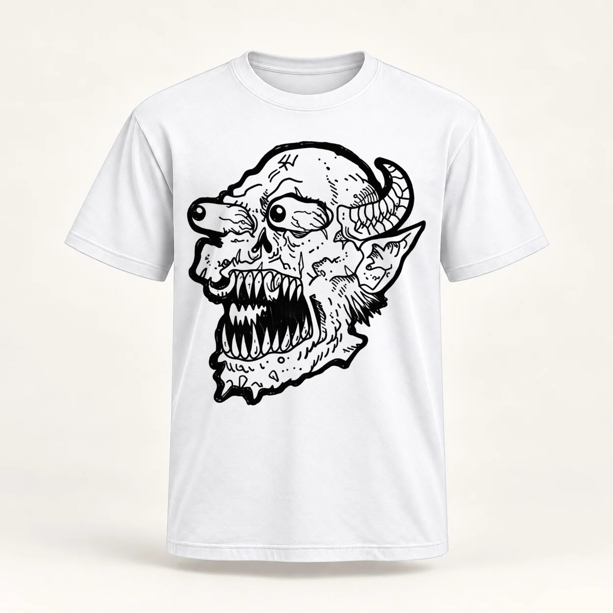 Screaming Demon Classic Women T-Shirt Short sleeve tee anime clothes animal print shirt for girls Summer Women's clothing