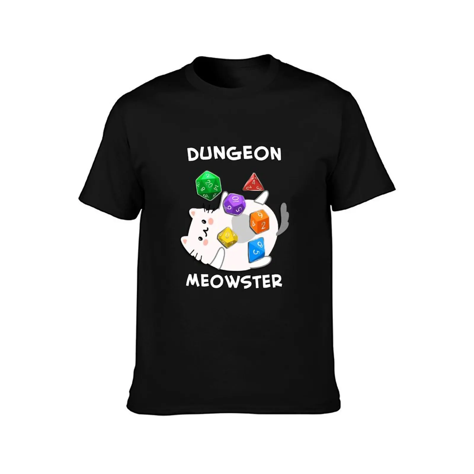 Dungeon Meowster Dungeons and Dragons Rainbow Dice Dungeon Master T-Shirt cute tops T-shirts oversize mens tall t shirts