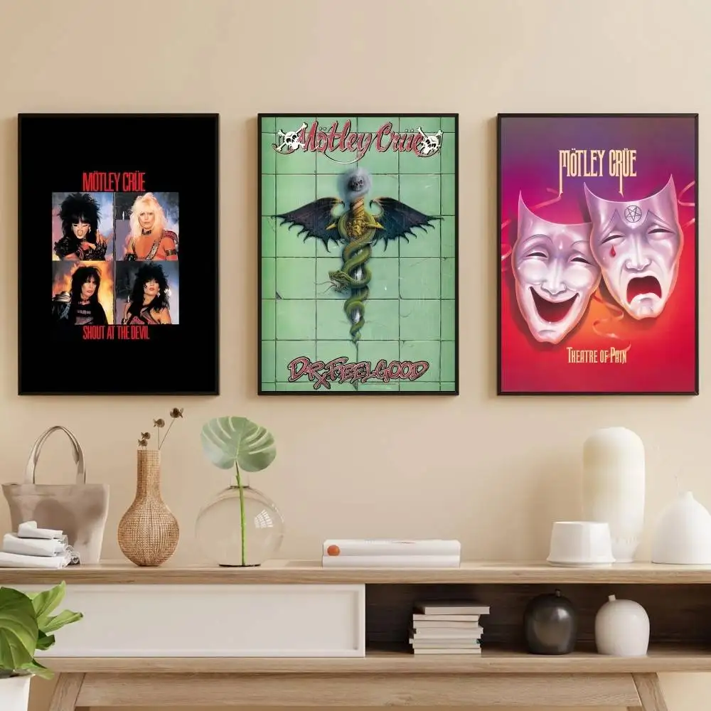 

M-MOtleyS C-CrUe Band Poster Self-adhesive Art Waterproof Paper Sticker Coffee House Bar Room