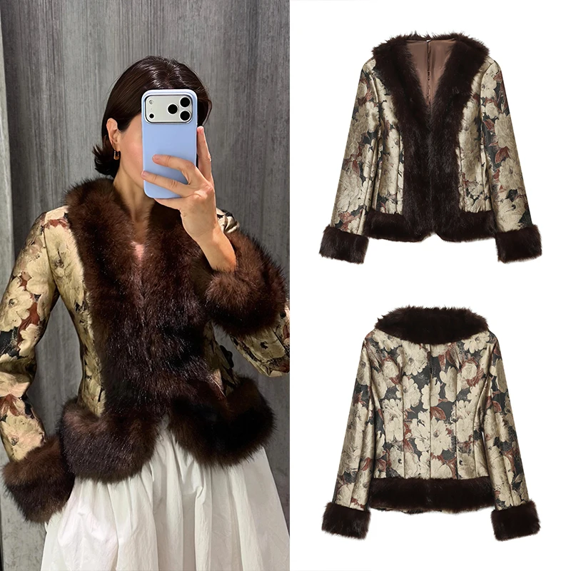 Guobioziy Women's Slim Fit Faux Fur Jacket 2026 Fall/Winter New French Casual Fashion Tassel British Punk Commuter Street Style