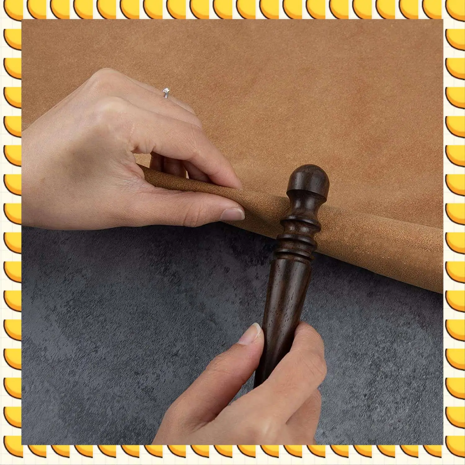 

BAAU Leather Burnisher Tool Ebony Wood Leather Edge Burnisher Tapered Wooden Sticker Polished Grinding Tools With 4 Grooves