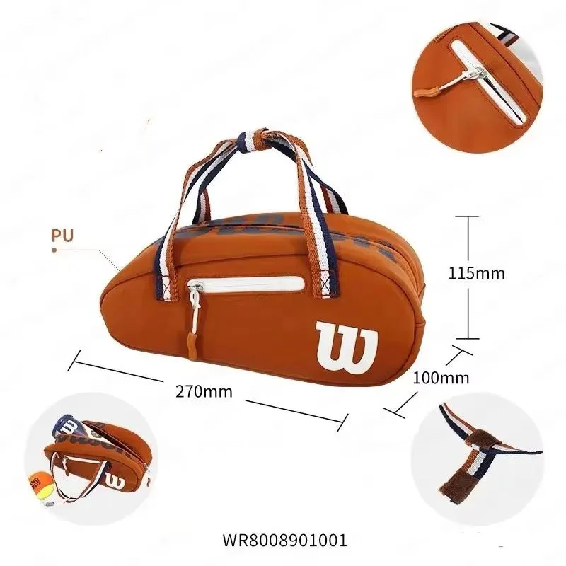 Wilson Tennisschlägertasche, kleine Handtasche, französisches offenes Co-Branded-Modell, Tenniszubehörtasche, Mini-Reisetasche, Schlägersport