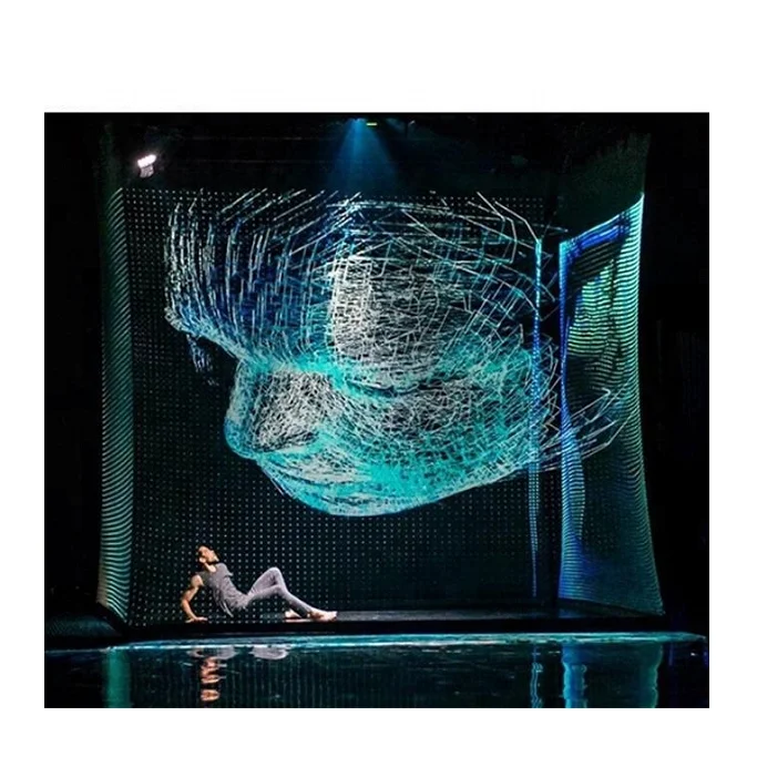 

3x2m 3d Holographic Projection System Holographic Mesh Screen for Hologram Live Show