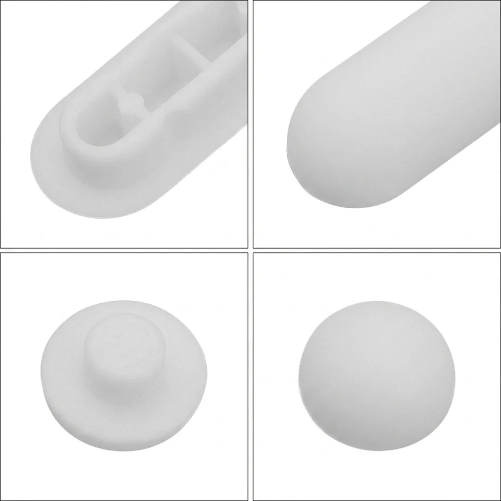 Toilet Seat Buffers 6 Pieces Silicone-Like TPE Bumpers for Wood Toilet Seats 38x18x11mm White Stabilizing Pads Set