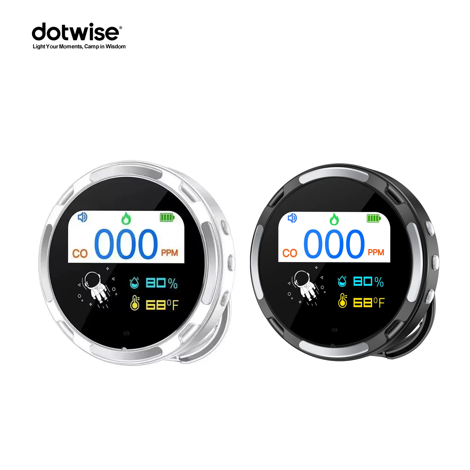 

Датчик сигнализации угарного газа DOTWISE Arbon, обнаружение утечки CO, кемпинг, дом, черный/серебристый