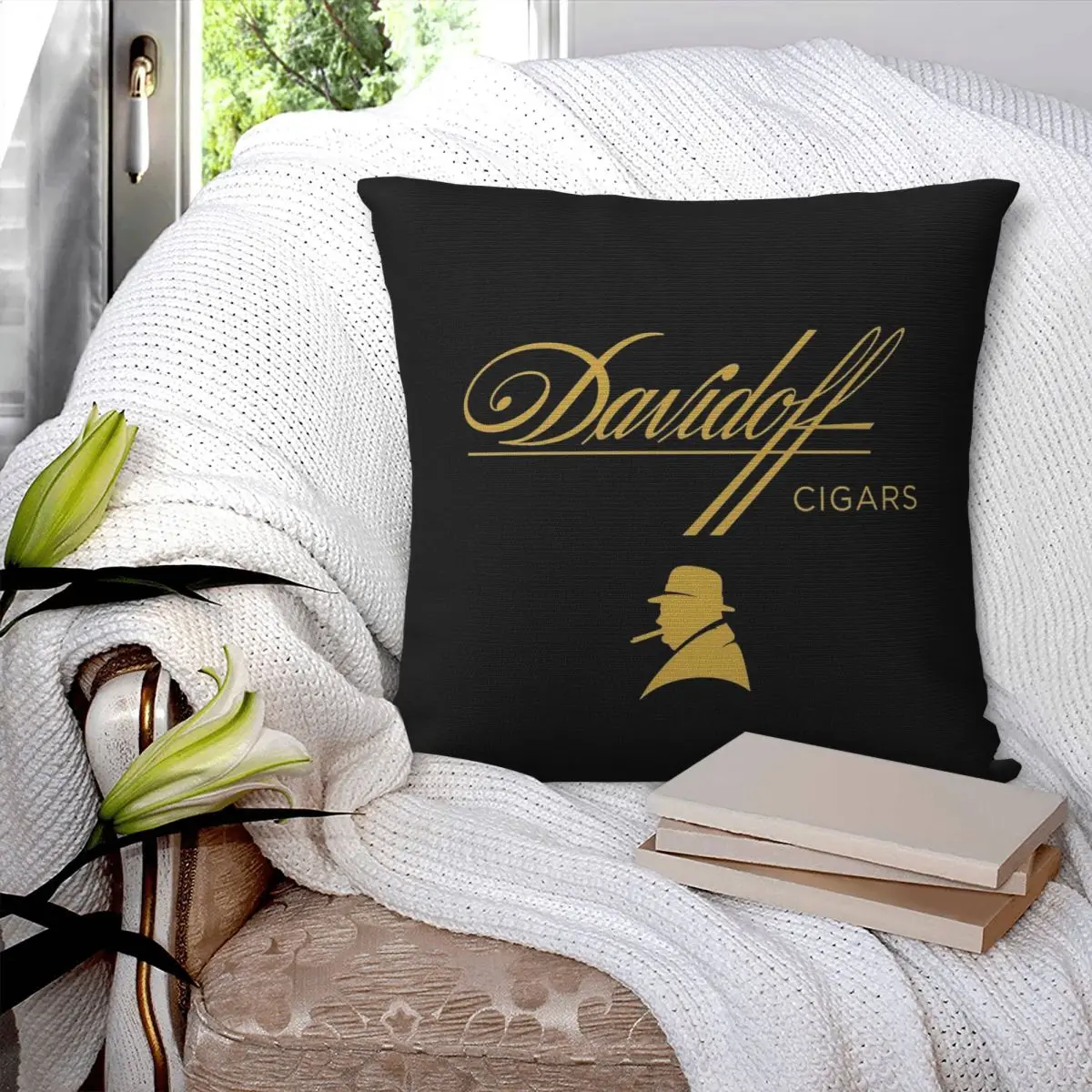 

Черная квадратная наволочка Davidff Cigars, наволочка, наволочка для дома, дивана, гостиной