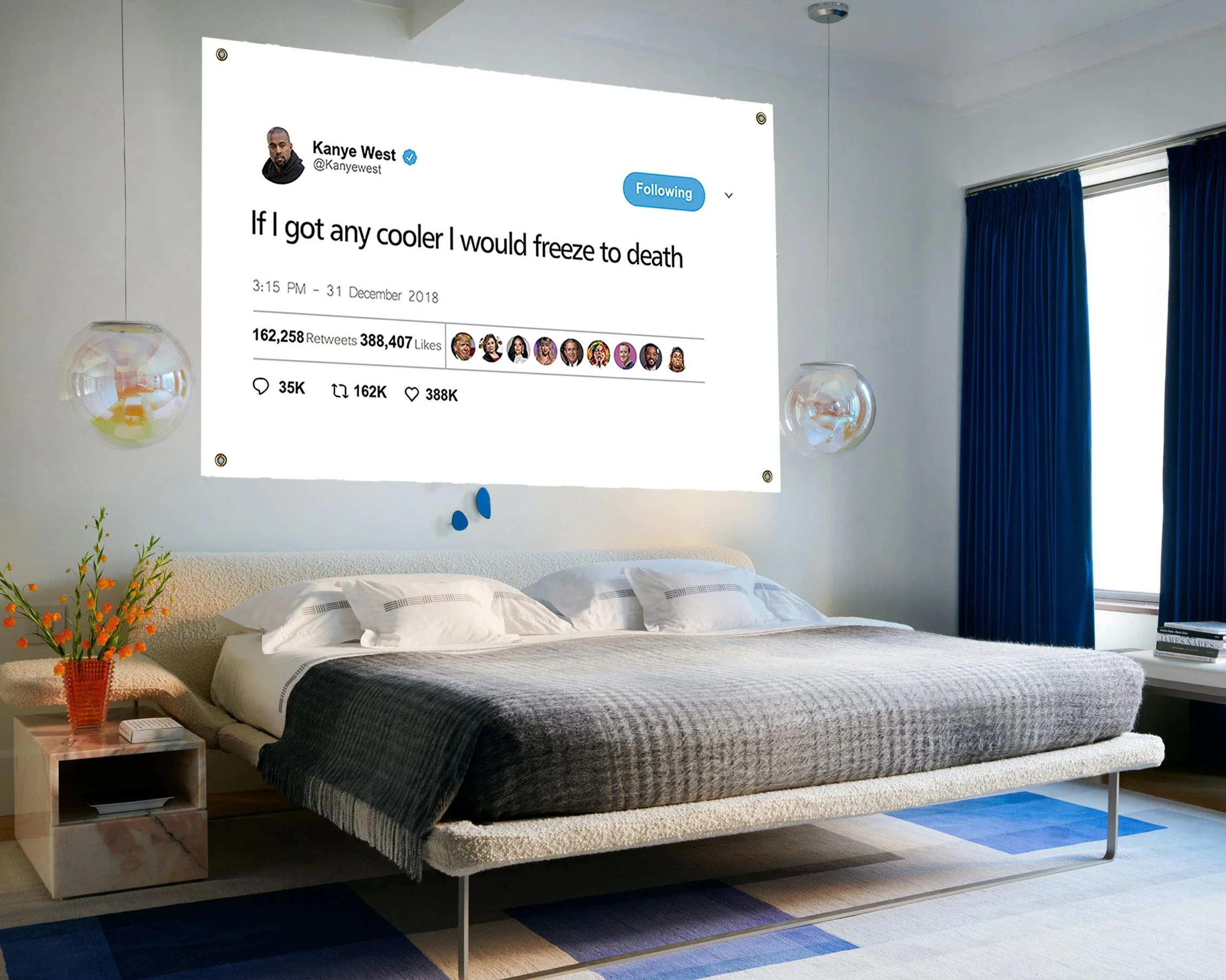Kanye Flag Tweet Popular Flag  If I Got Any Cooler I Would Freeze To Death Cool Tapestry College Reunion Pride Banner