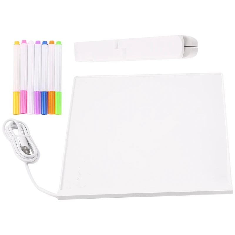 

LED Acrylic Message Board Light USB Luminous Drawing Board Memo With Bracket Children's Gift,20X20CM