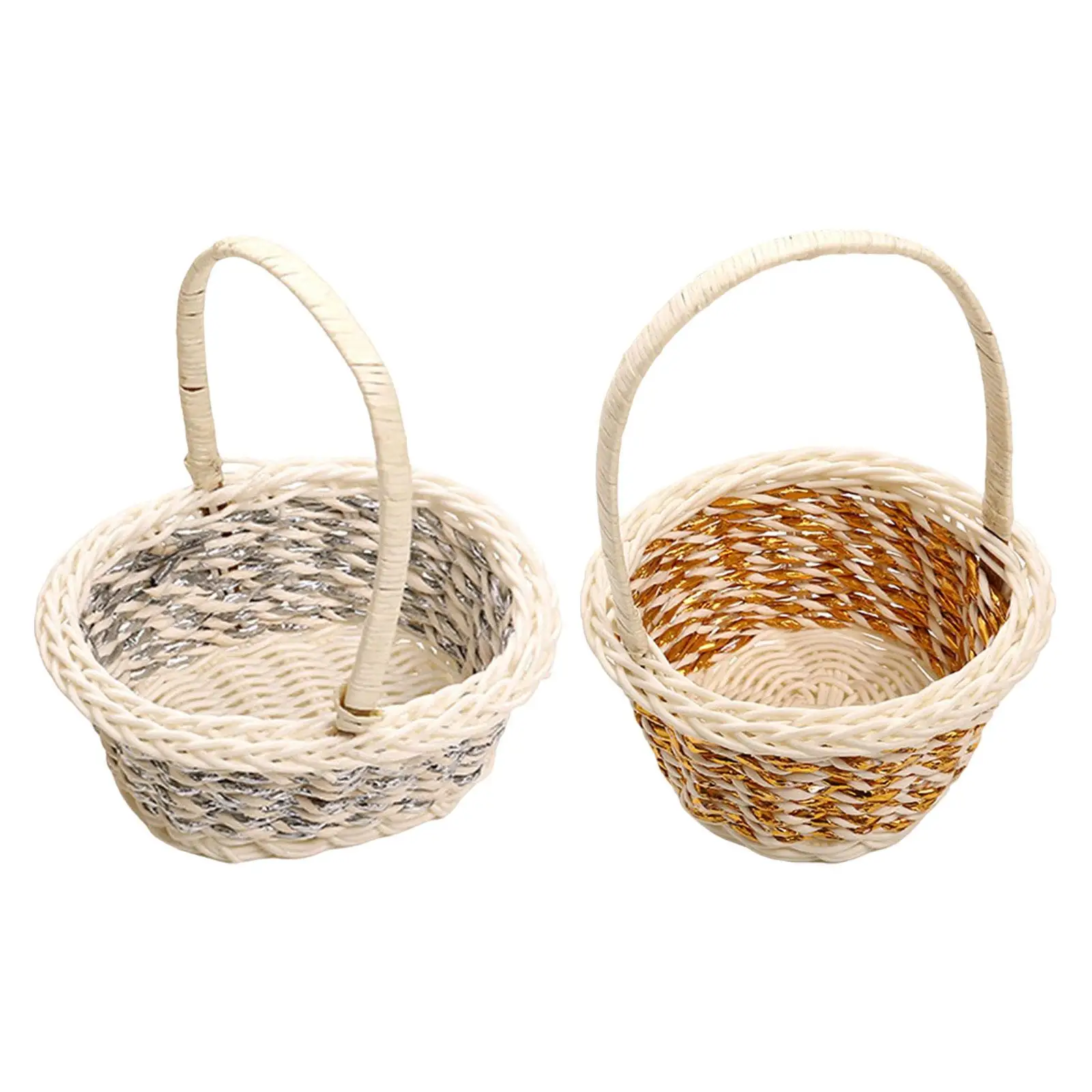 Picnic Basket with Handle Food Container Portable Gathering Home Decor Practical Multifunctional Storage Basket Handheld Basket