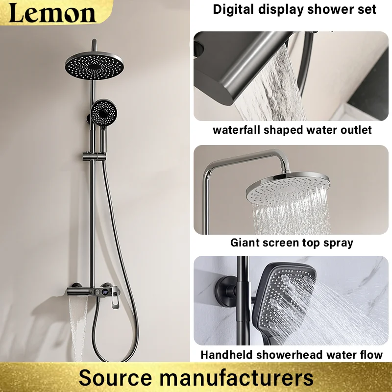 

Simple Bathroom Shower Head, Refined Copper Body, High-Definition Screen, Real-Time Water Temperature Display