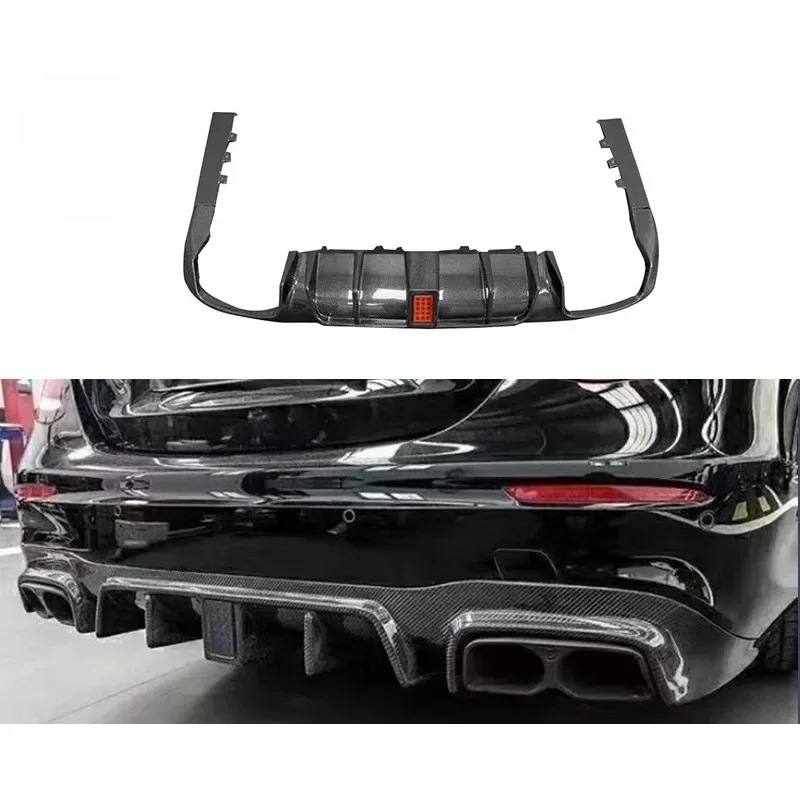 

New! For Mercedes Benz E-Class W213 E63 AMG 2019+Sport Carbon Fiber Rear Bumper Lip Automotive Spoiler Body Kits Trim