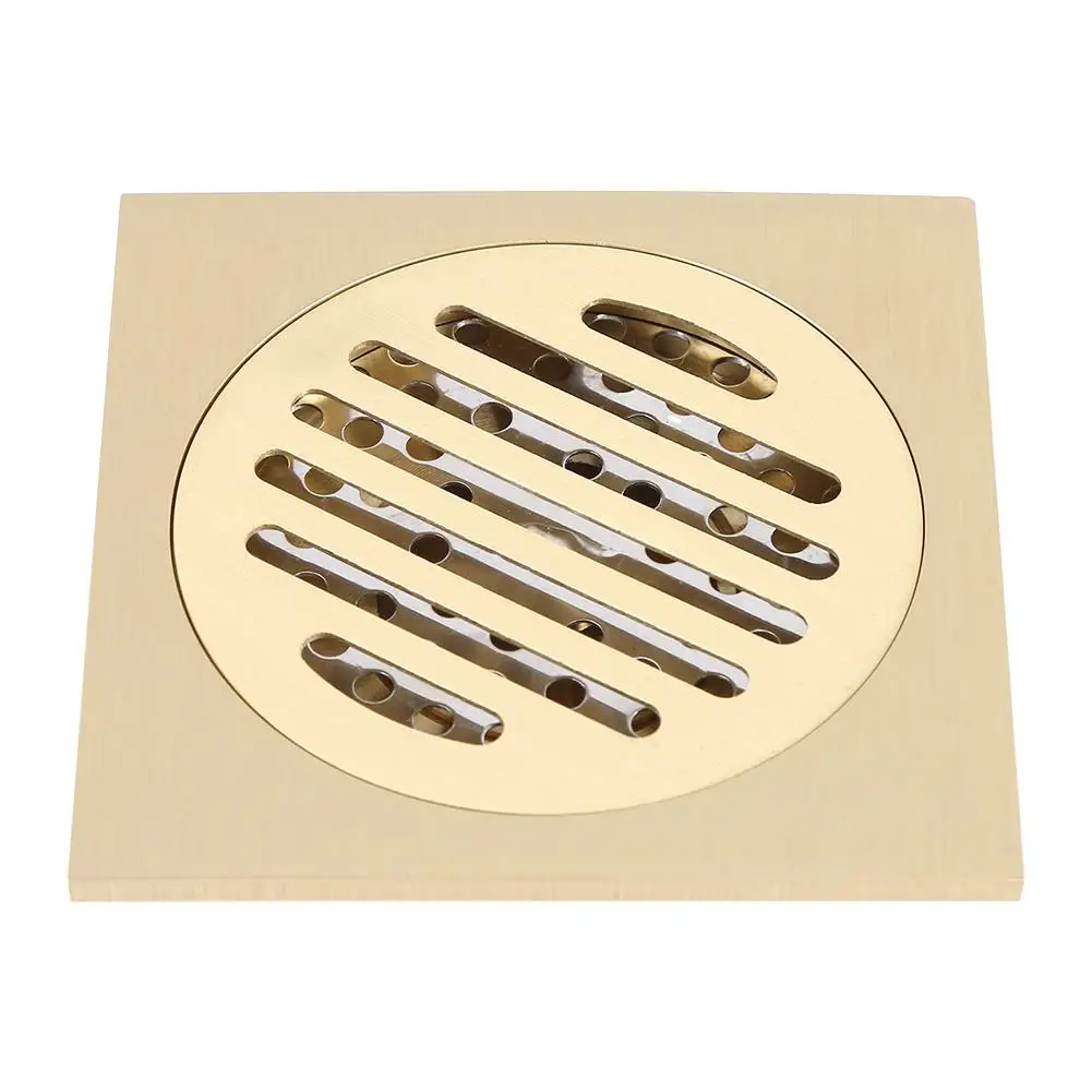 Fdit Brass Antique Square Shower Drain Grate - Durable Strainer for Bathroom Floor Waste Management