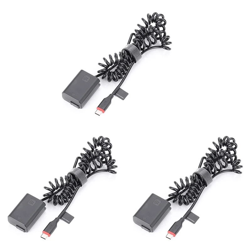 3X NP-FW50 Dummy Battery DC Power AC Adapter AC-PW20 For So-Ny Alpha A6400 ILCE-6400 6500 6300 6000 5100 5000 Camera