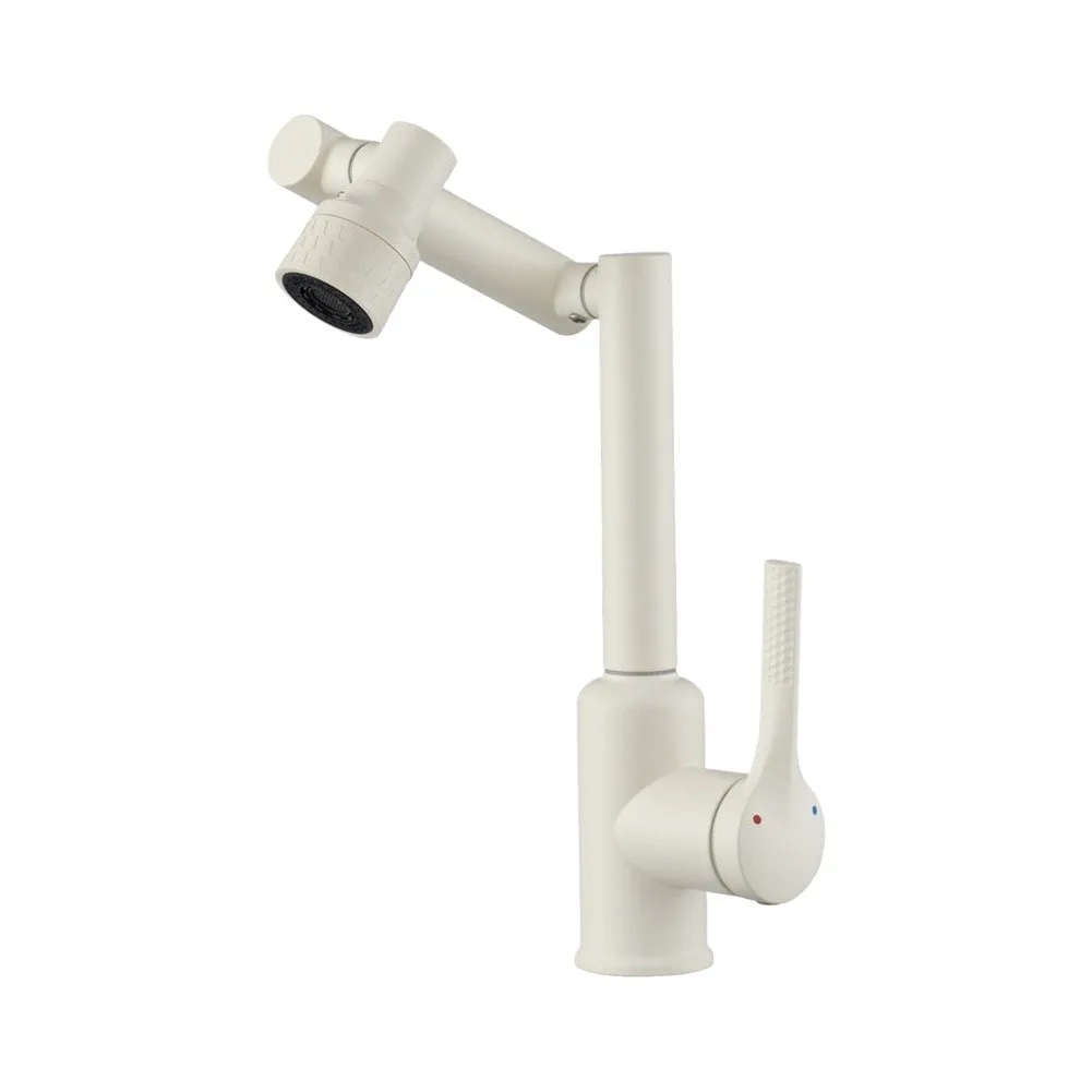 Single Handle Bathroom Faucet with For 360 Swivel Spout and Three Water Flow Options for Stainless Steel Sink Use