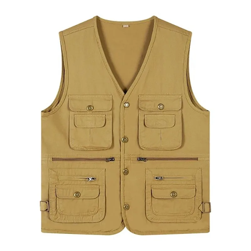 Men Large Size XL-4XL Motorcycle Casual Vest Male Multi-Pocket Tactical Fashion Waistcoats High Quality Masculino Overalls vest