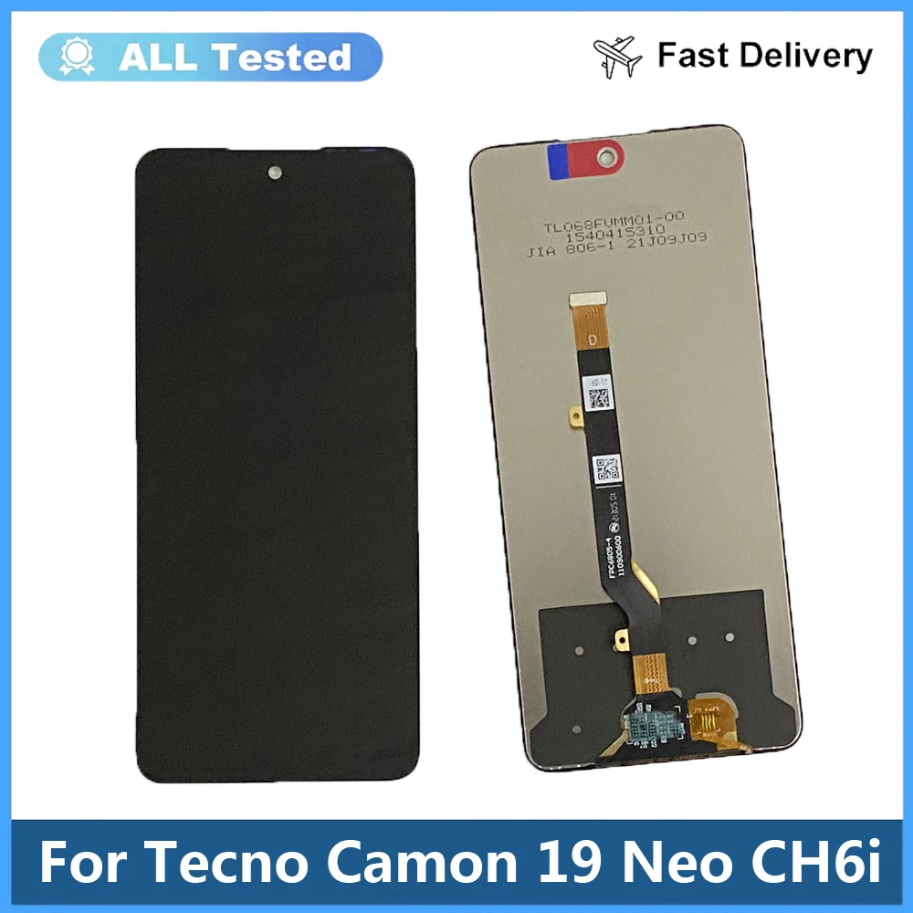 ЖК-дисплей 6,8 дюйма для Tecno Camon 19 Neo CH6i + дигитайзер сенсорного экрана, замена для Teno Camon19 Neo LCD + клей