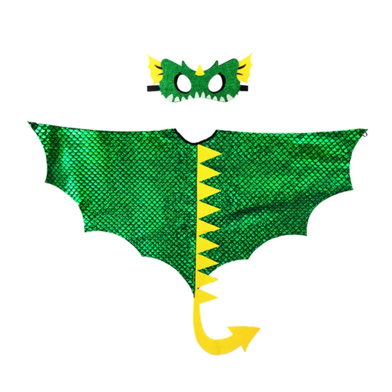 Dinosaur Cape for Kids with Face Mask and Tail for Stage Performance Carnival Dress Up Fun