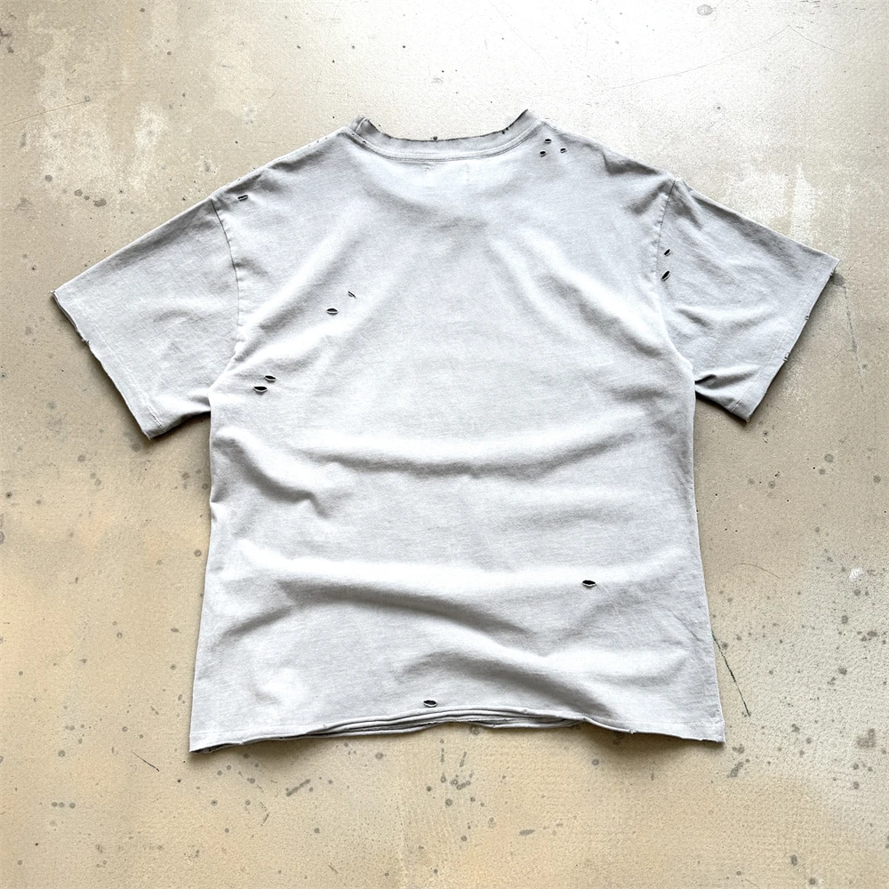 Washed Rose Skull Saint T-Shirt Men Women High Quality Top T Shirt Tee