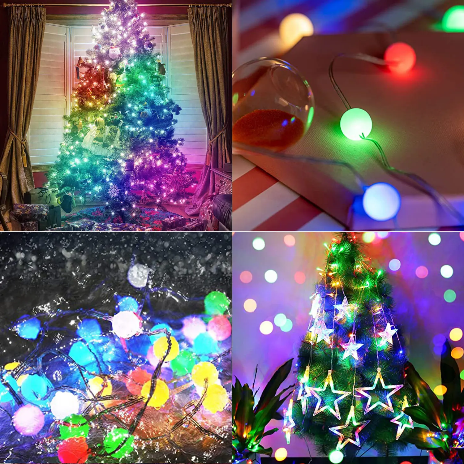 Rgb Led Kerstverlichting Remote String Kleurrijke Lichtregeling Met Usb Aangedreven Outdoor Voor Kerstboom Tuin Feestzaal Bruiloft