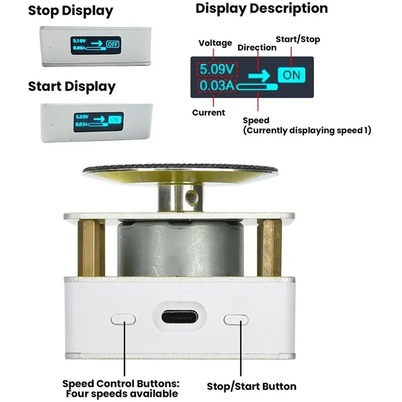 UISN DC9V 27W Mini Grinding Machine DIY Metal Grinder High Speed Electric Metal Grinder For DIY Grinding