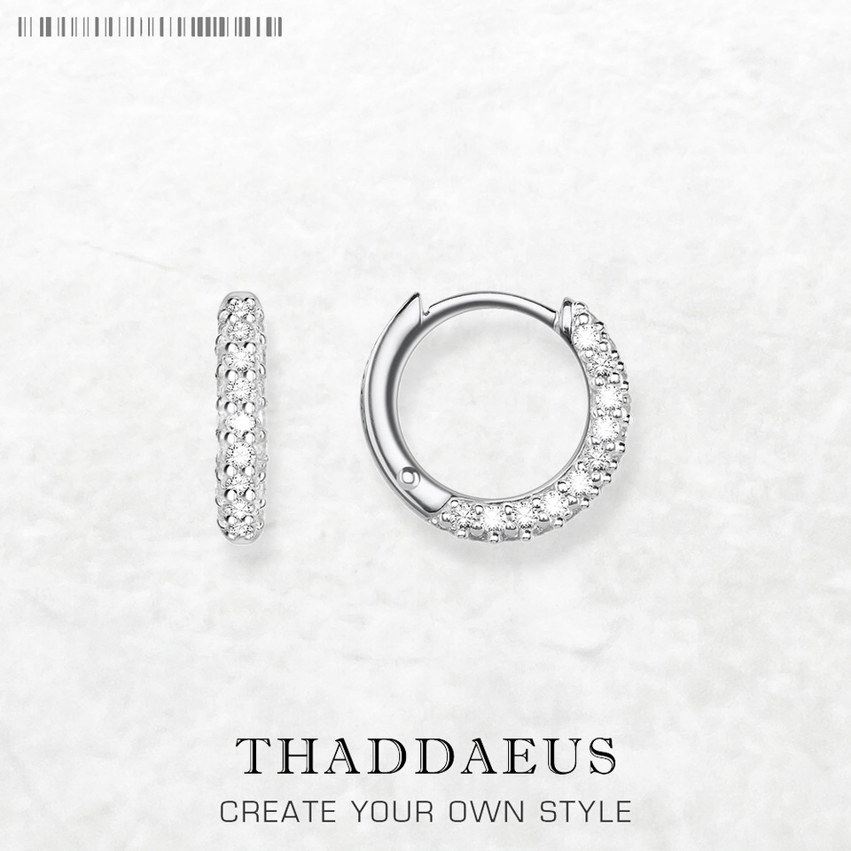  Stone Set Mini Hinged Hoops Earrings Creole Gift In 925 Sterling Silver Europe Style Glam Trendy Fine Jewerly For Women 