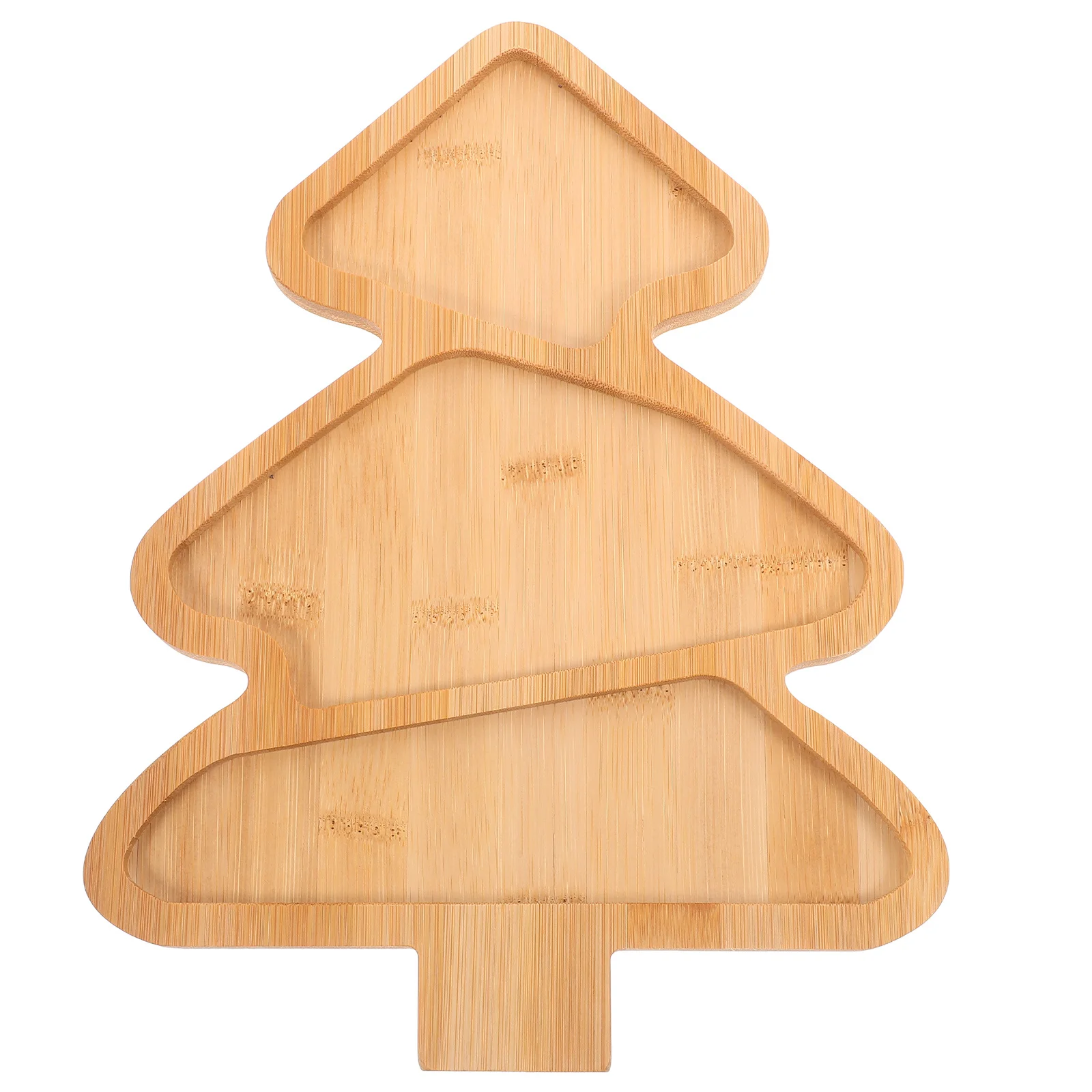 

Festive Bamboo Serving Tray Christmas Tree Design Food Storage Container for Parties Family Gatherings Home Decor