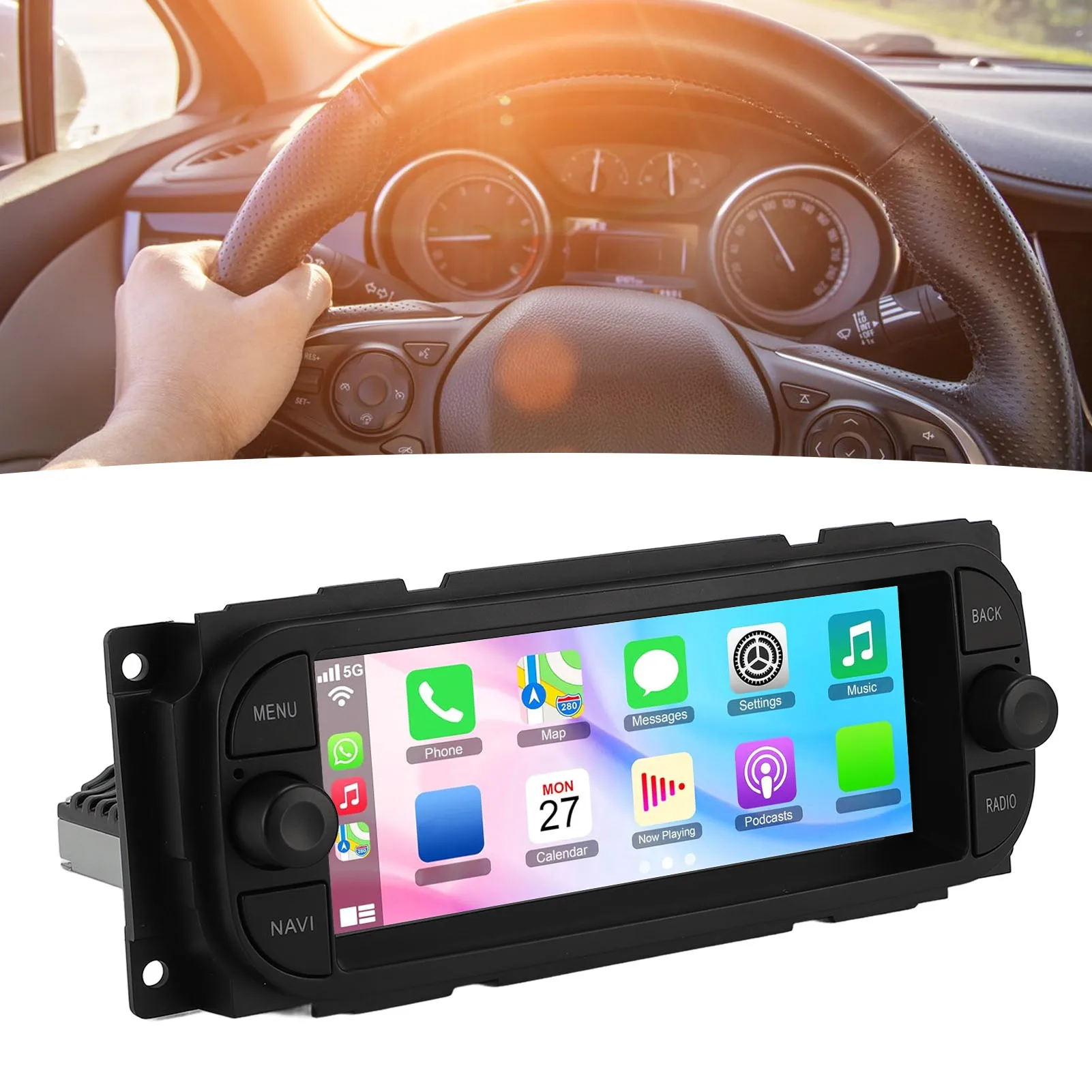 Touchscreen Car Radio 1024x600 Car Radio Split Screen Function 6.86 Inch  Screen Wireless Fidelity Bluetooth for Android 13