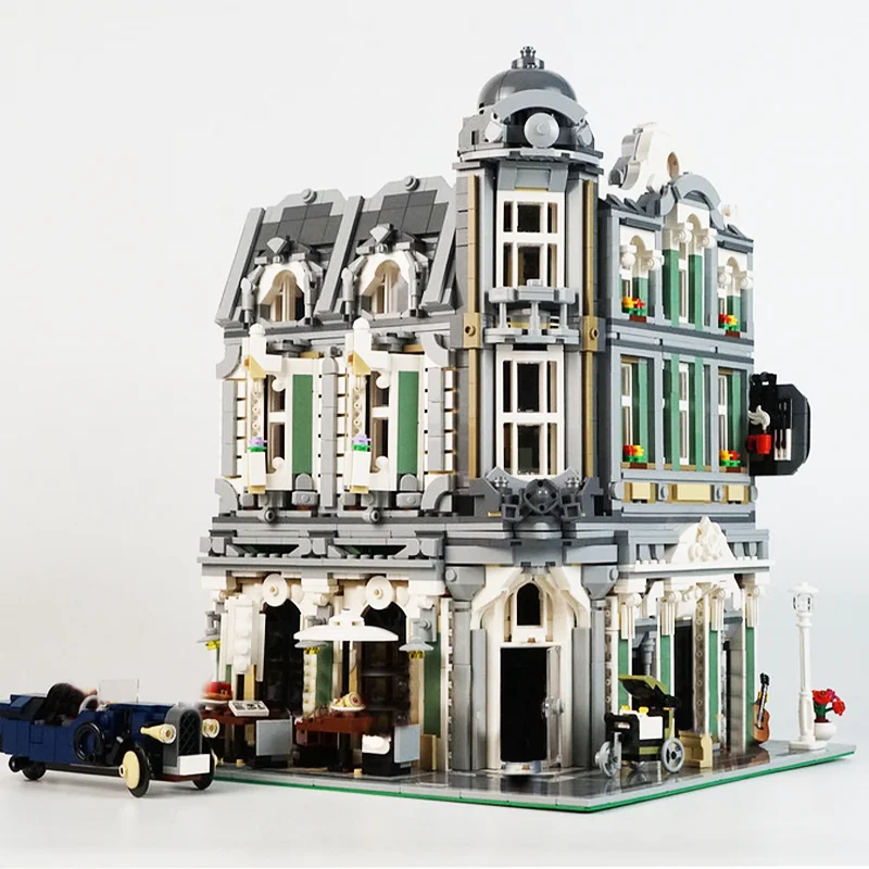 Creatieve Street View Europese Jazz Cafe Modulair Model Bouwsteen Architectuur Onderwijs Assemblagemodel Speelgoed Cadeau MOC-10255