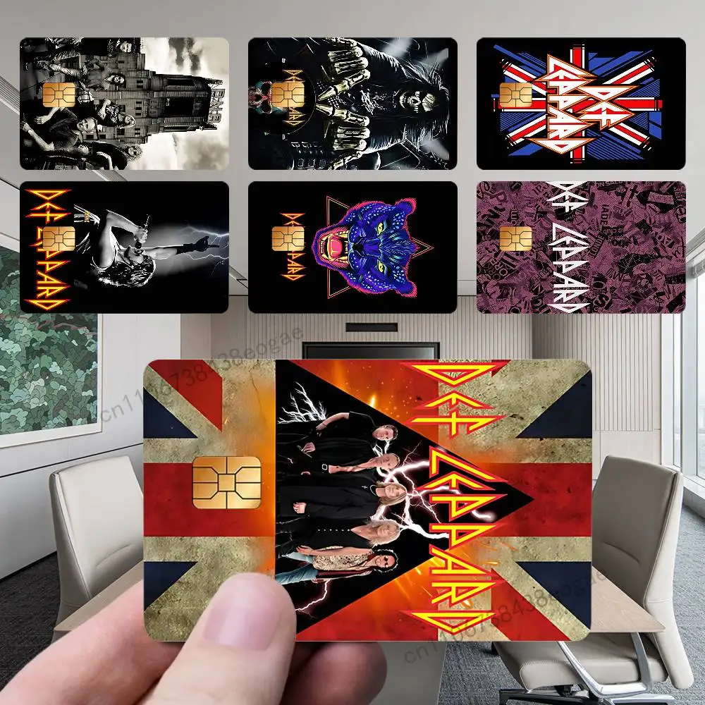 

Band D-Def L-Leppard Cool Bank Credit Cards Bus Pass Stickers Cool Decoration Waterproof 4PCS Card Protective Film