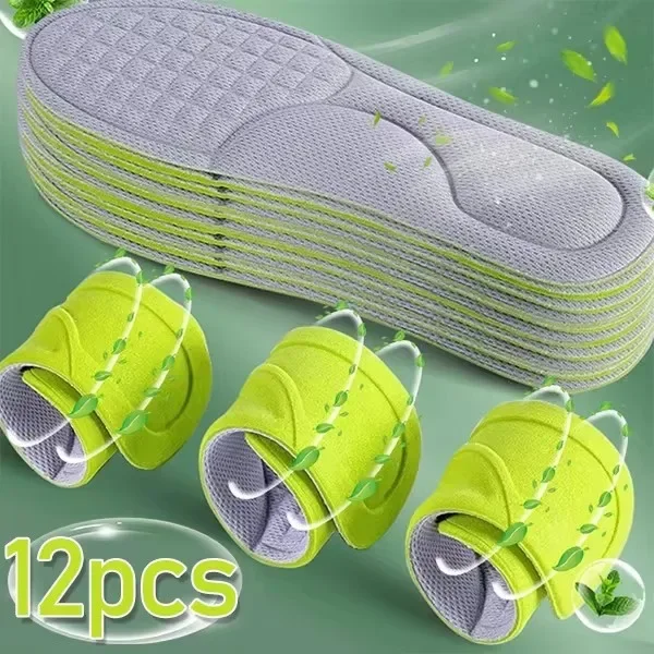 1-12pcs Memory Foam Nano Insoles Soft Sweat-Absorbing Shoe Sneakers Sole Insert Paddings Women Men Orthopedic Sports Cushion