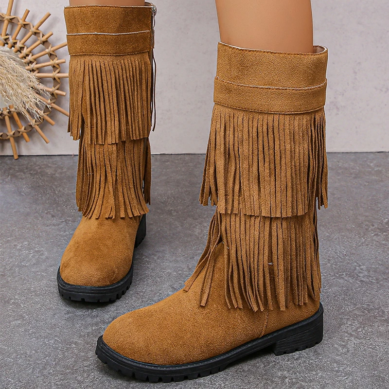 

Boots Woman Long Boots With Hair Women's Winter Shoes 2025 New Heels Botas Mujer High Knee Boots Winter Footwear Women Snow
