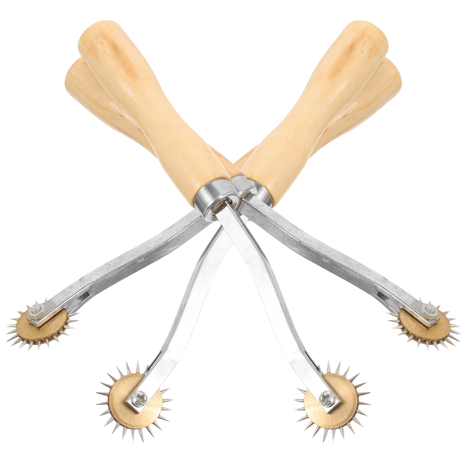 

4 Pcs Tracing Wheel Sewing Tool Paper Perforator Wooden Handle Fabric Spacing Wheels Portable DIY Hand Tools