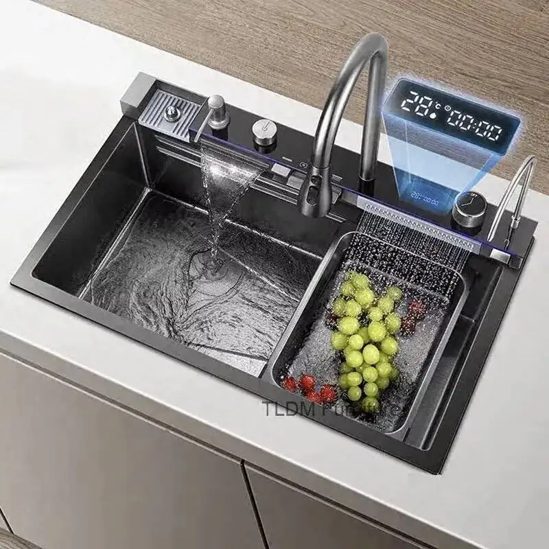 

Kitchen Smart Rental Multifunctional Kitchen Sink Sinks for for Restaurant Advanced Modern Fixture Digital Display Metal House