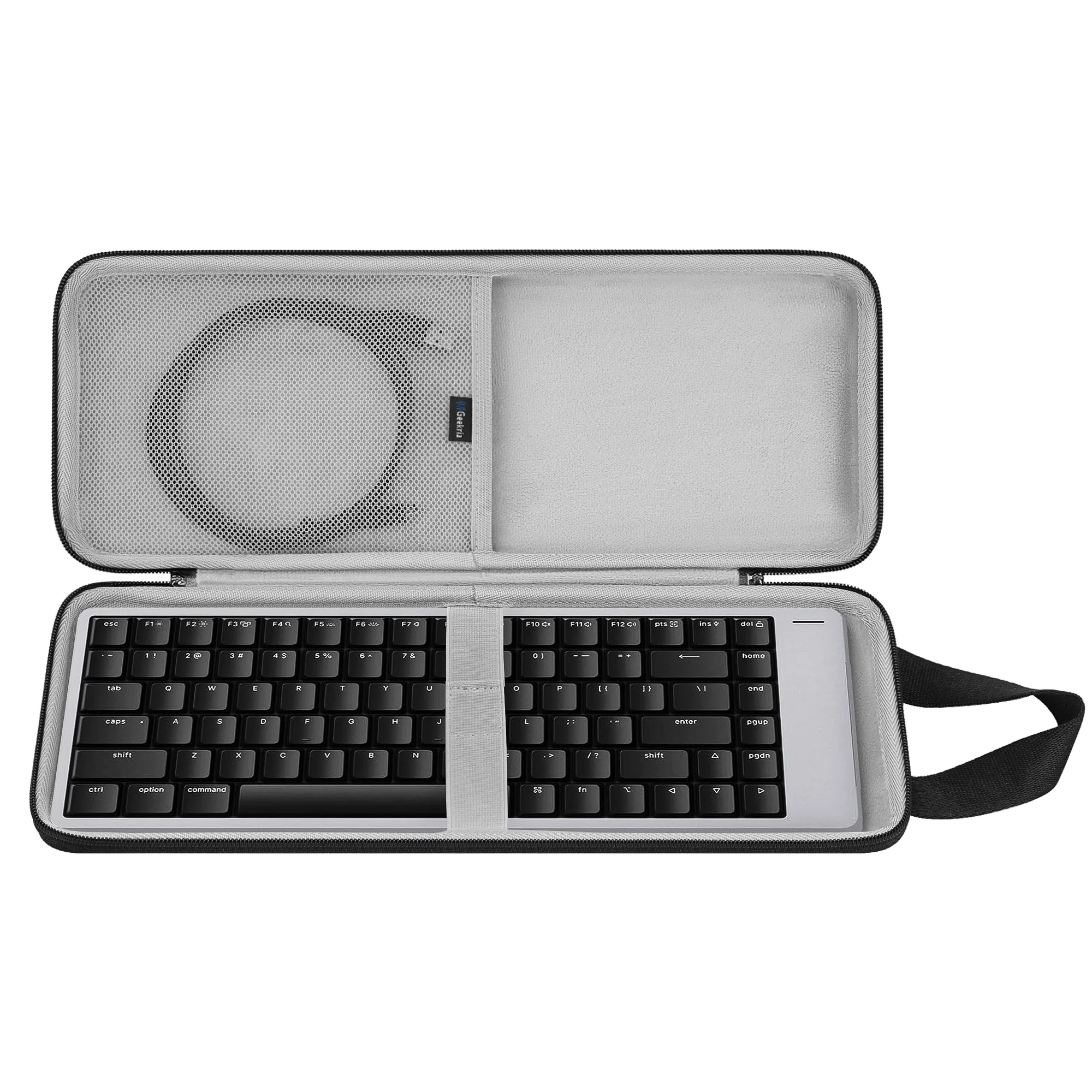 Geekria Slim Keyboard Carrying Case, Compatible with LOFREE Flow2 84 Keys / Flow2 68 Keys, EVA Hard Shell Travel Bag (Dark Grey)