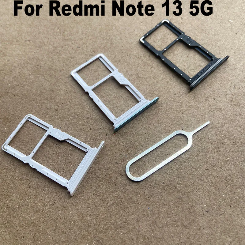 New For Xiaomi Redmi Note 13 4G 5G Sim Card Tray Slot Holder Socket Adapter Connector Repair Parts Replacement