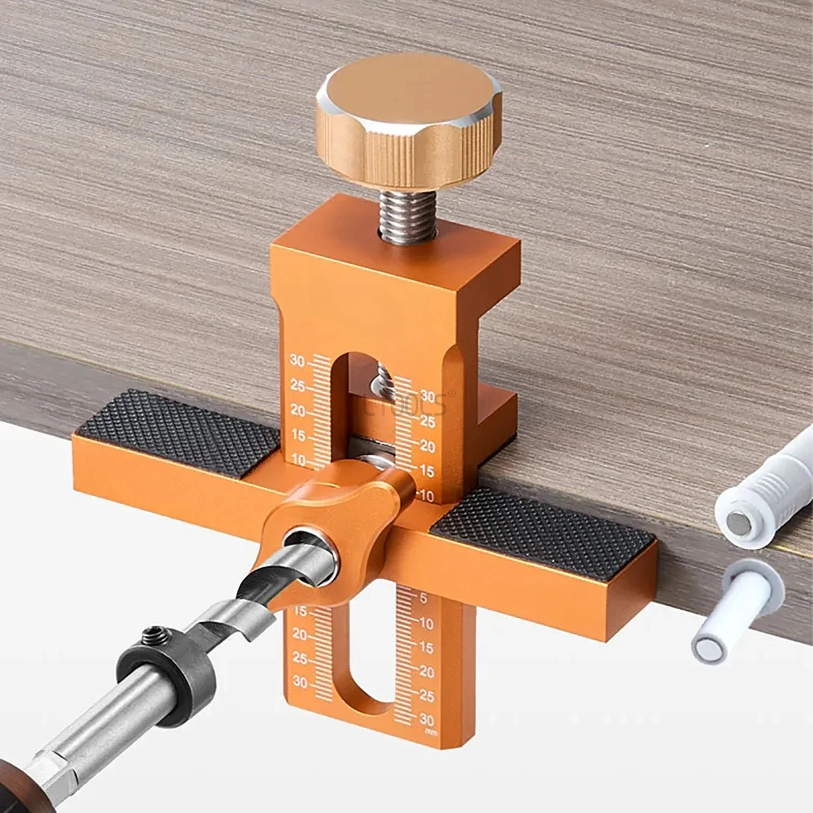 Cabinet Door Mounting Jig Quick Positioning Hole Opening Tool Adjustable Aluminum Alloy 2in1 Closet Door Mounting Template Tool