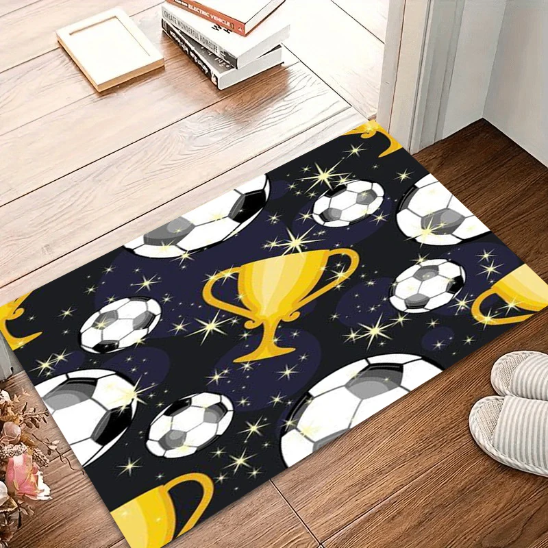 Soccer & Trophy E-sports Room Rug Non-Slip Washable Entry Door Mat Durable Carpets for Living Room Decoration Rugs for Bedroom