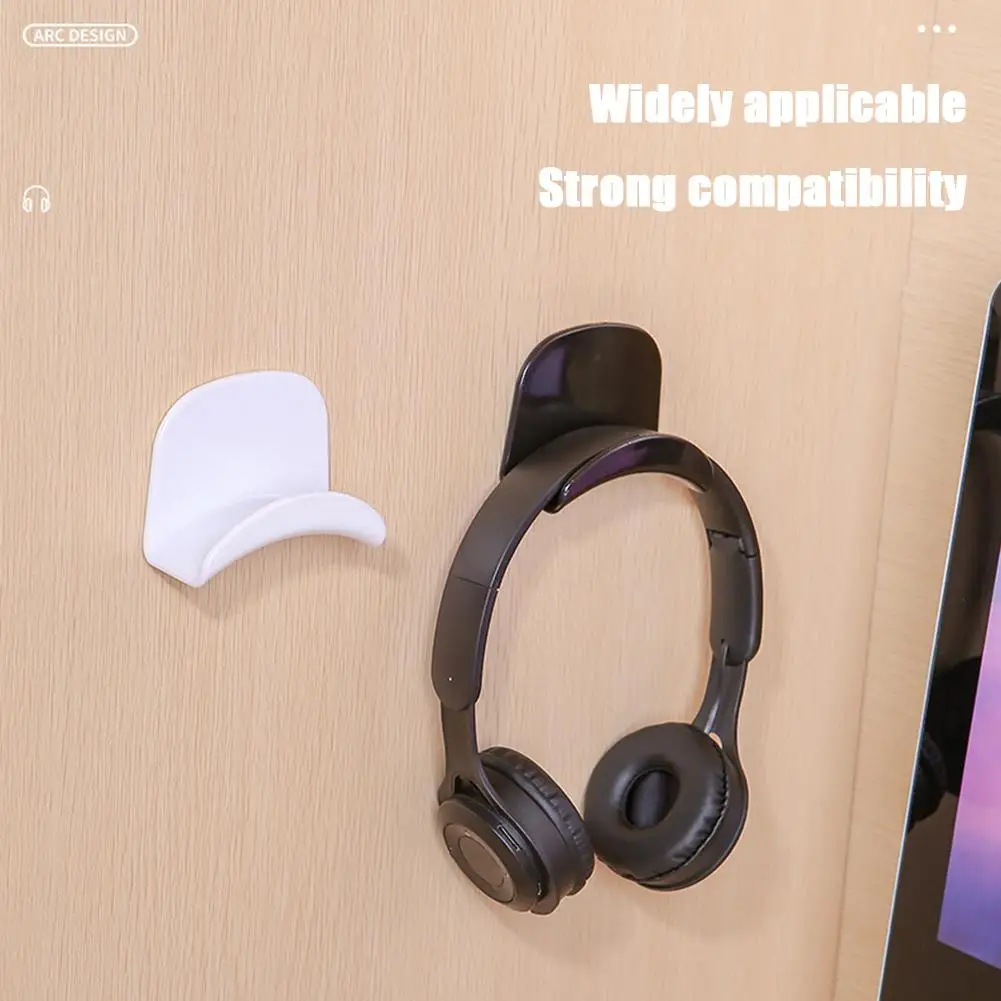 Universal Headphone Stand Punch-free Plastic Wall Mount Hanger Under Desk Headset Rack Holder Support For Gaming Earphone