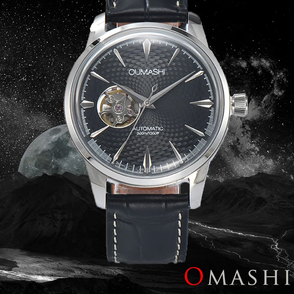 

OUMASHI-40mm NH38 Watch Classic Luxury Business personality Cut-out sapphire glass waterproof mechanical men's watch