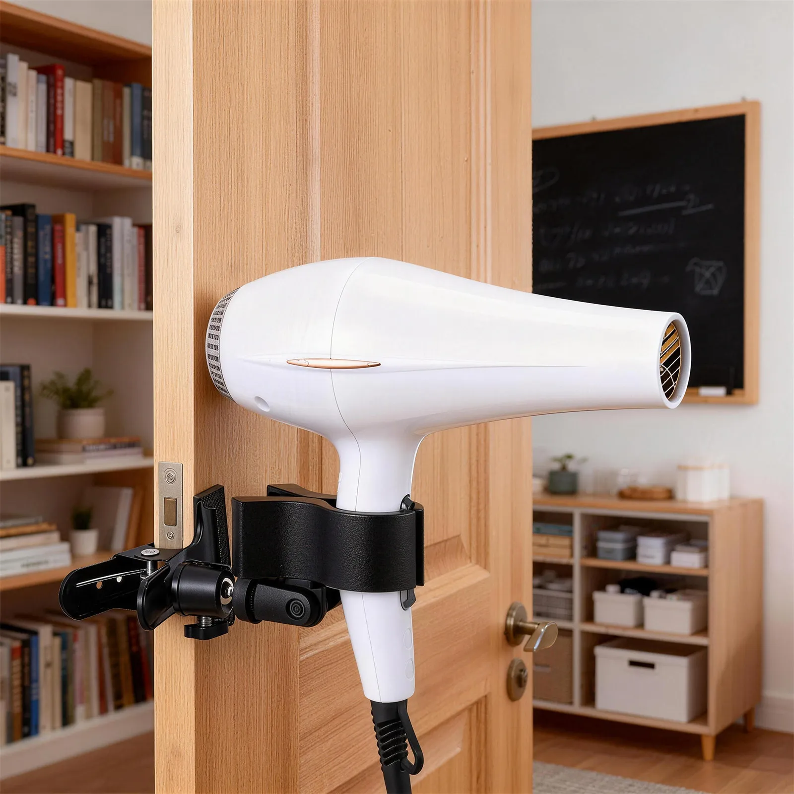 

Комплект из 2 держателей для фена с регулируемым креплением на столешницу, вращающийся на 360 градусов, для салонов и домашнего использования