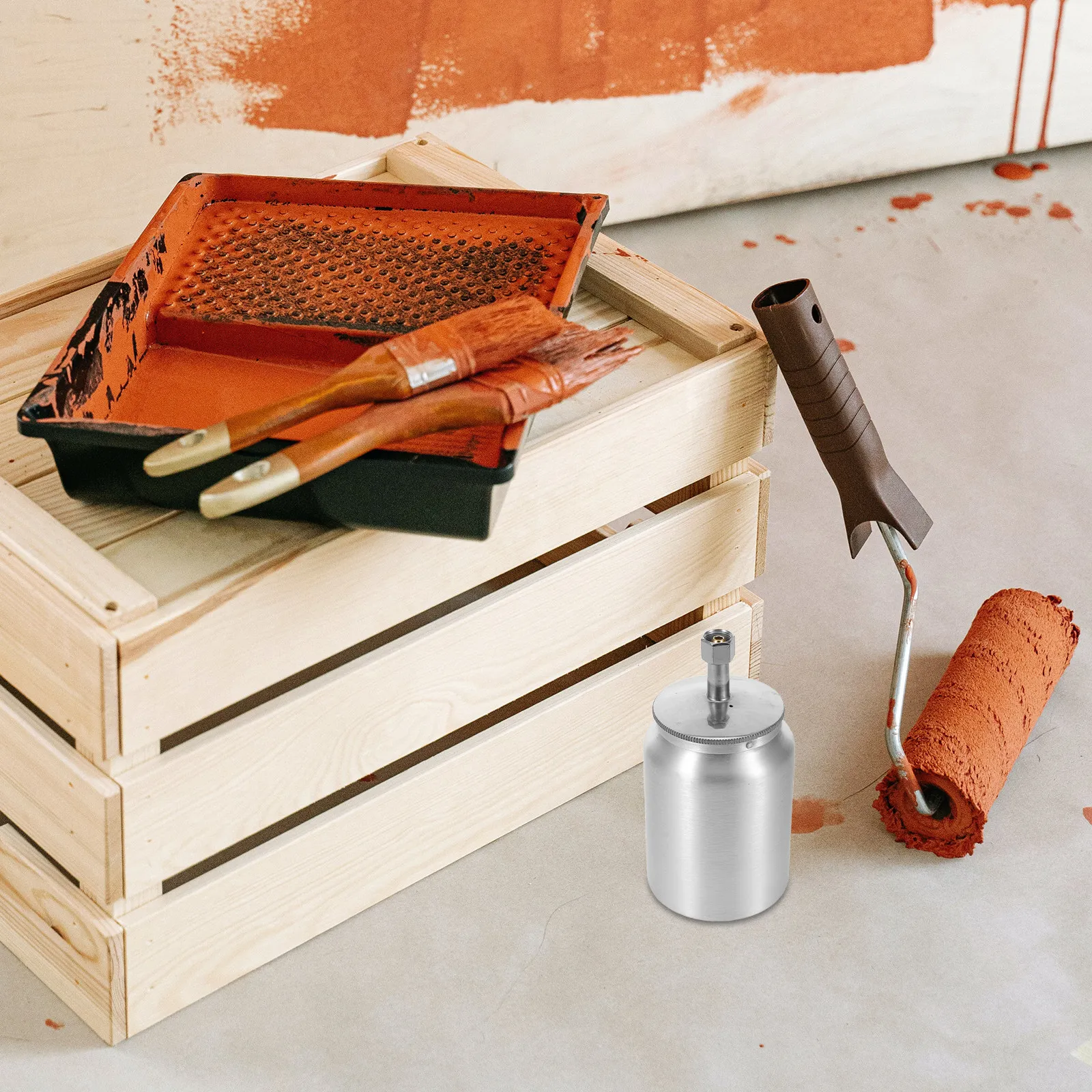 Spray Gun Accessory Aluminum Painting Sprayer Pot 600Ml Lower Cup for Automotive Repair Furniture Refinishing Hvlp Paint Sprayer