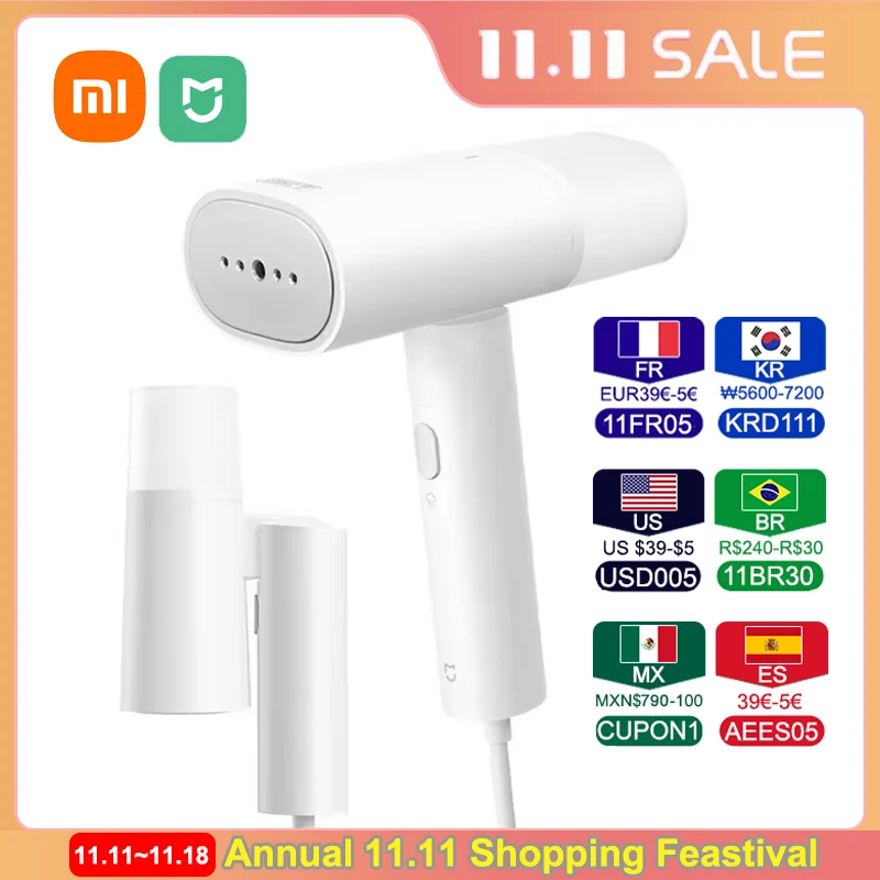 Xiaomi Mijia Handheld Garment Steamer 2 Iron Electric Steam Cleaner Portable Foldable Mite Removal Ironing Machine for Clothes