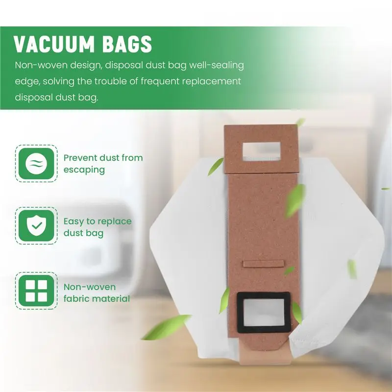 Y42A-10 Pack Vacuum Bag For Roborock S7 Dust Bag Replacement Compatible For Roborock S7 T7S T7S Plus Vacuum Cleaner