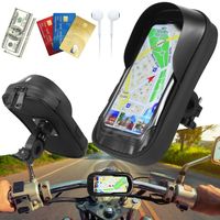 360° Rotatable Bicycle Cell Phone Case Holder Black Double Zipper Bike Phone Mount Bag Waterproof Touch screen