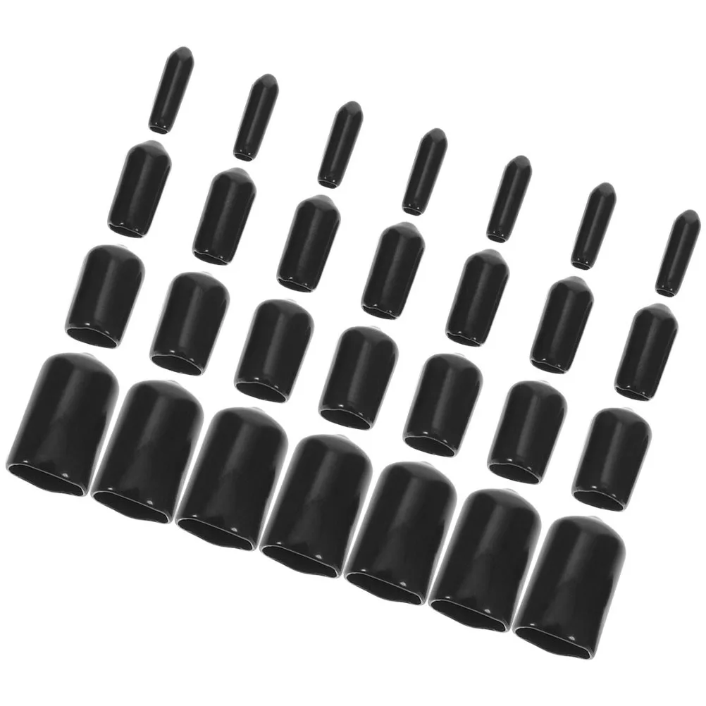 

80pcs Thread Protector Rubber Caps 3mm 6mm 9mm 12mm Furniture Metal Tubing Post Cover Screw Protectors Assortment Hardware Plugs